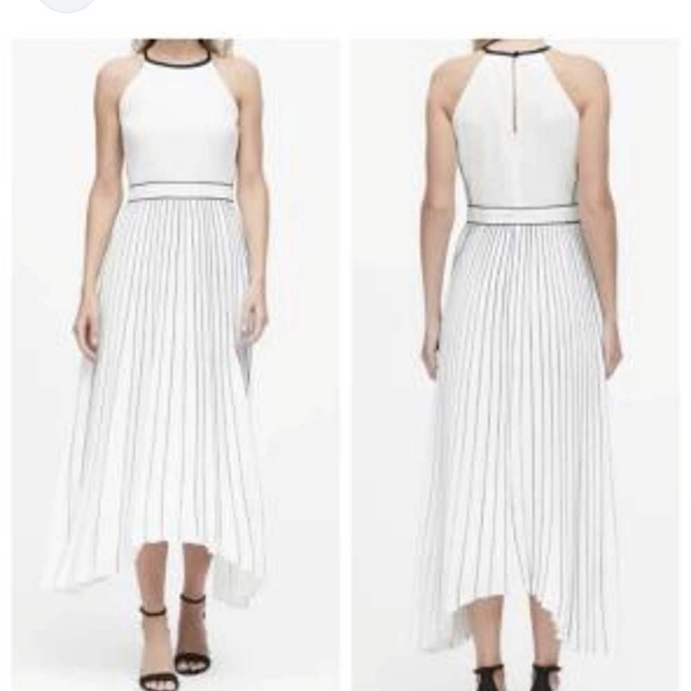 Banana Republic White Sleeveless Halter Sundress